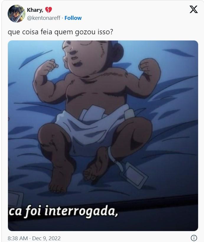 Khary, @kentonareff. Follow que coisa feia quem gozou isso? S foi interrogada, 8:38 AM Dec 9, 2022 X Ⓡ