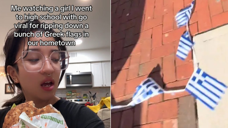 Who Is TikToker 'Ambamelia' And Why Did She Tear Down Greek Flags At A restaurant? The Viral Israel Flag Mix-Up Explained