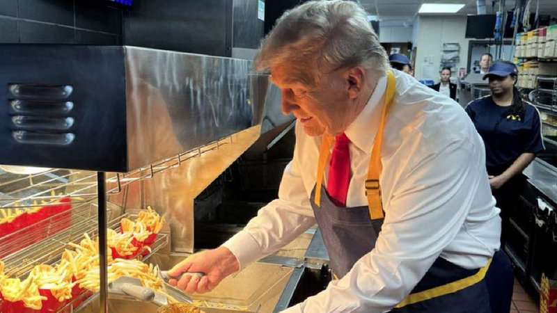 Trump McDonald's meme / Trump Working at McDonald's in October 2024.