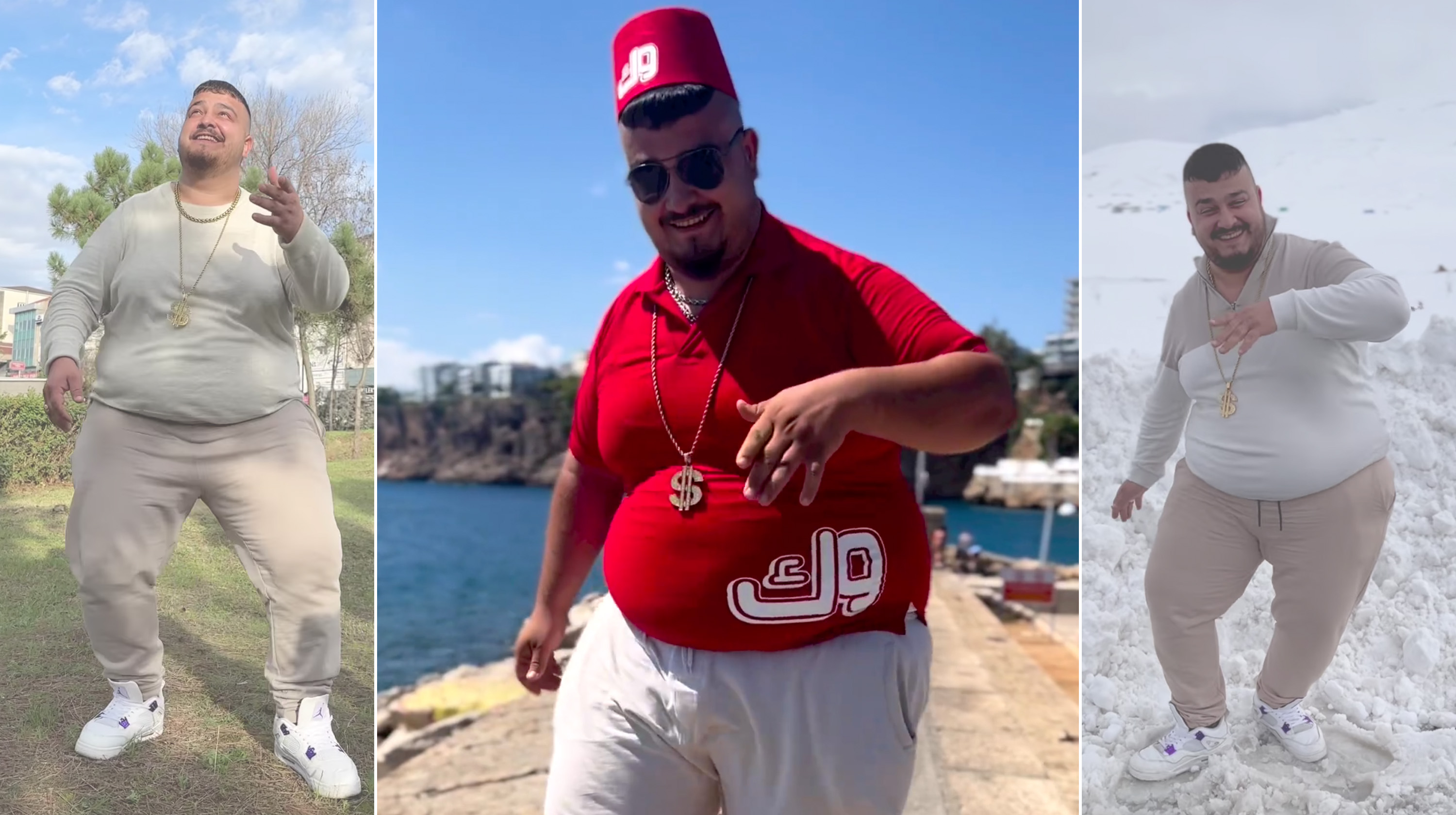 Yasin Cengiz TikTok Dom Dom Yes Yes / fat guy dancing meme.