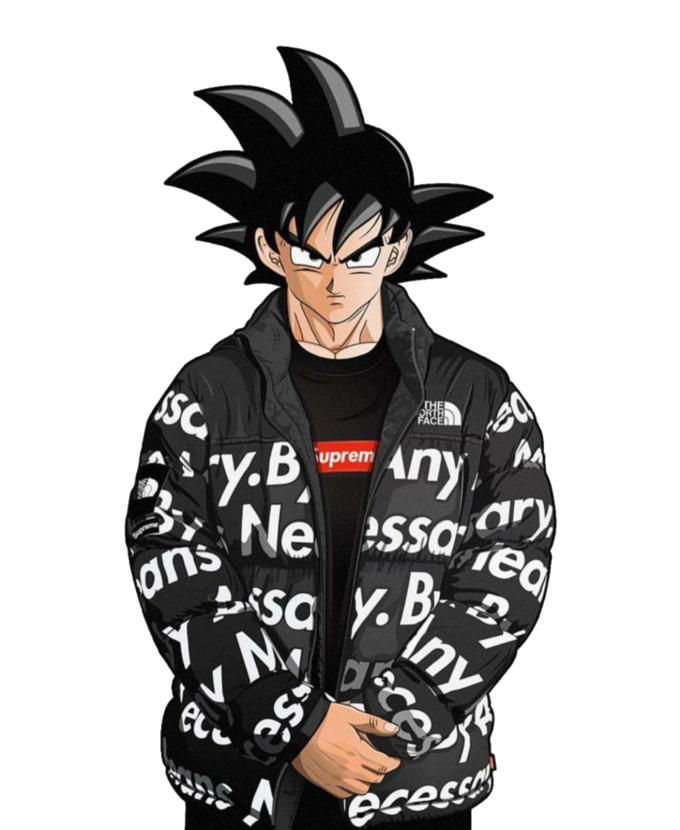 Drip Goku Transparent SSC THE ORTH FACE y.B, Any Ne ssa ied uprem ary Supreme ans Psa y N By écess Iny